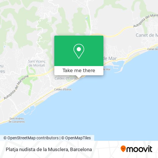 Platja nudista de la Musclera map