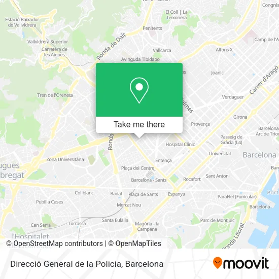 Direcció General de la Policia map