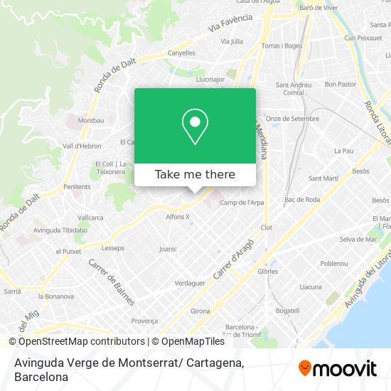 mapa Avinguda Verge de Montserrat/ Cartagena
