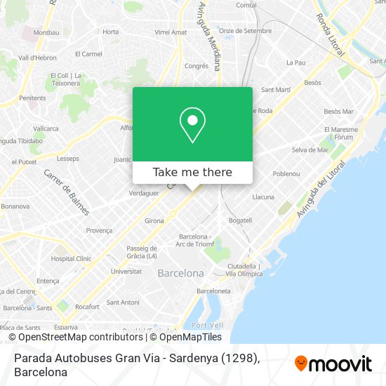 Parada Autobuses Gran Via - Sardenya (1298) map
