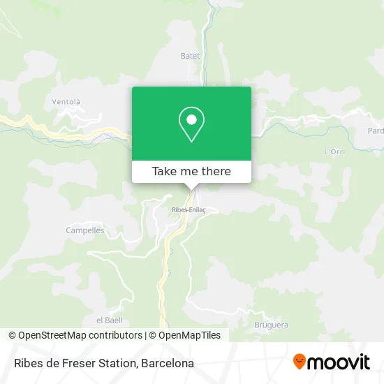 Ribes de Freser Station map