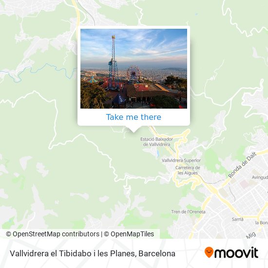 mapa Vallvidrera el Tibidabo i les Planes