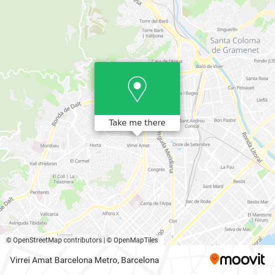 Virrei Amat Barcelona Metro map