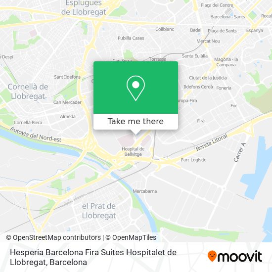 Hesperia Barcelona Fira Suites Hospitalet de Llobregat map
