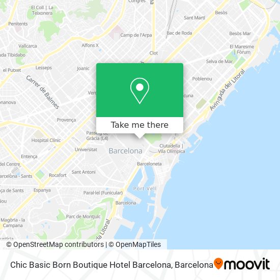 Chic Basic Born Boutique Hotel Barcelona map