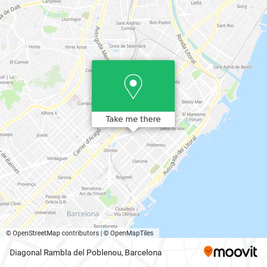 Diagonal Rambla del Poblenou map