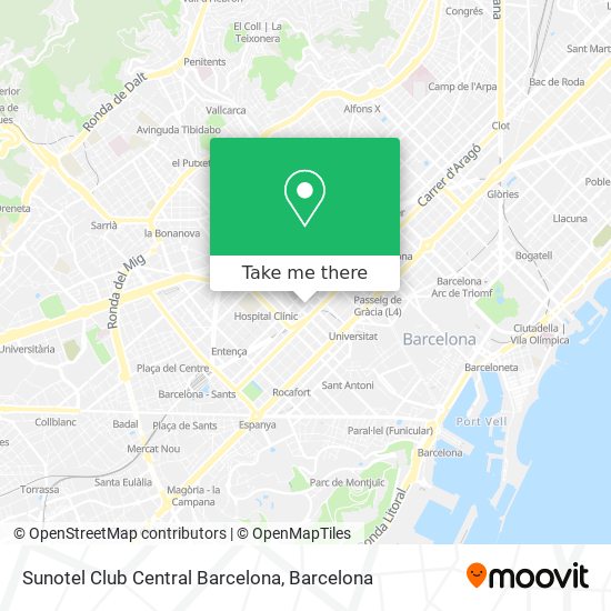 Sunotel Club Central Barcelona map