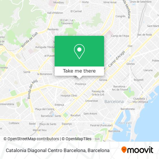 mapa Catalonia Diagonal Centro Barcelona