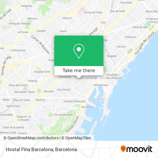 Hostal Fina Barcelona map