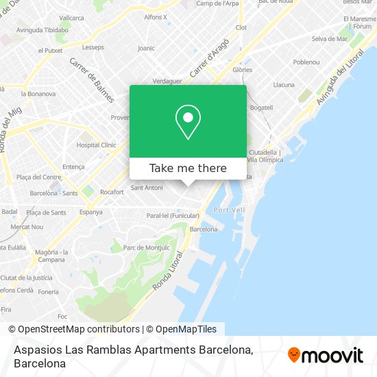 Aspasios Las Ramblas Apartments Barcelona map