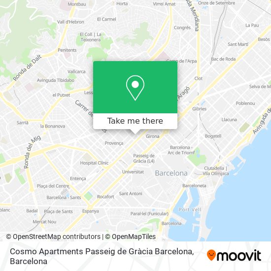 Cosmo Apartments Passeig de Gràcia Barcelona map