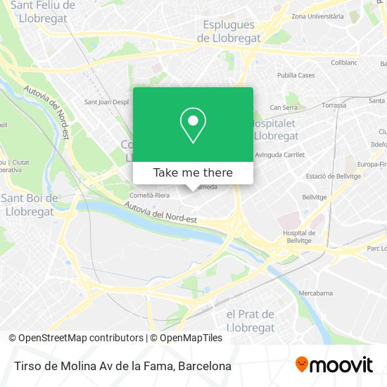 Tirso de Molina Av de la Fama map