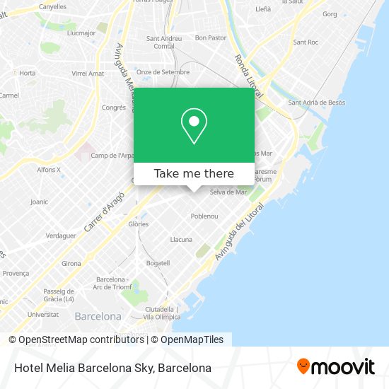 mapa Hotel Melia Barcelona Sky