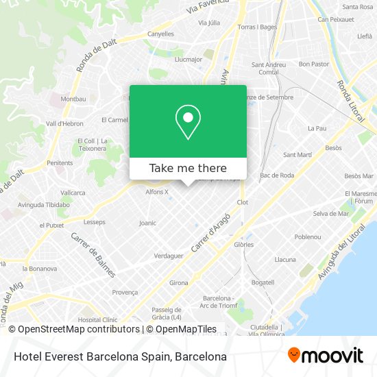 mapa Hotel Everest Barcelona Spain