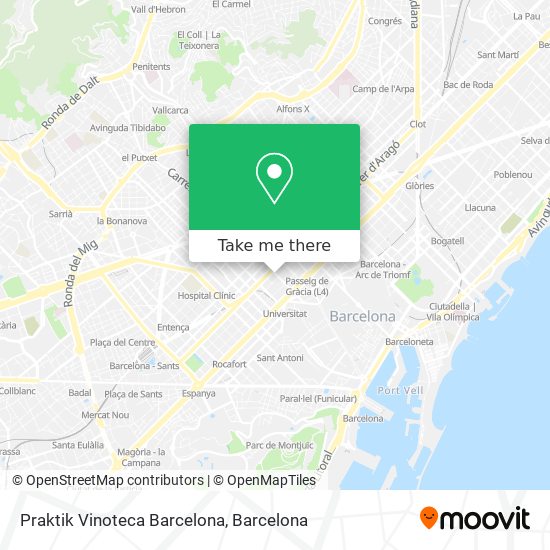 Praktik Vinoteca Barcelona map