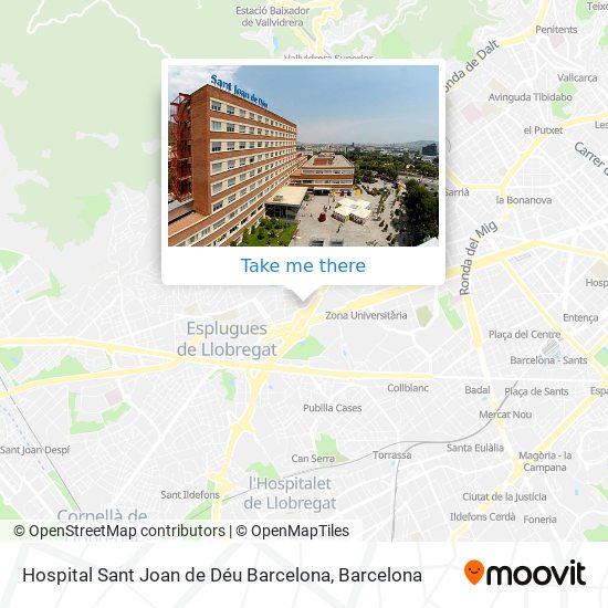 Hospital Sant Joan de Déu Barcelona map