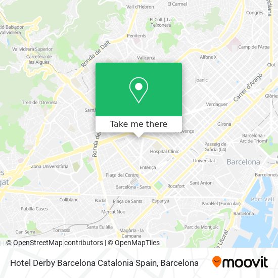 Hotel Derby Barcelona Catalonia Spain map