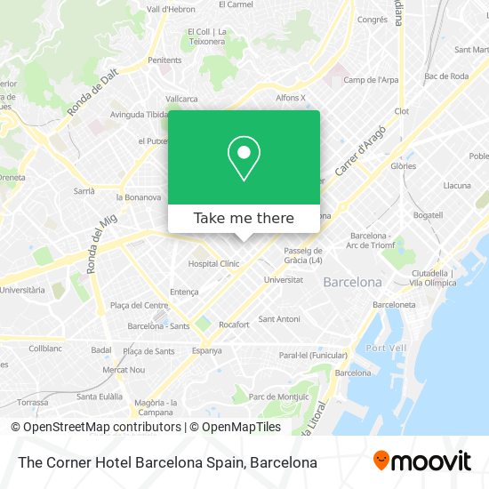 The Corner Hotel Barcelona Spain map