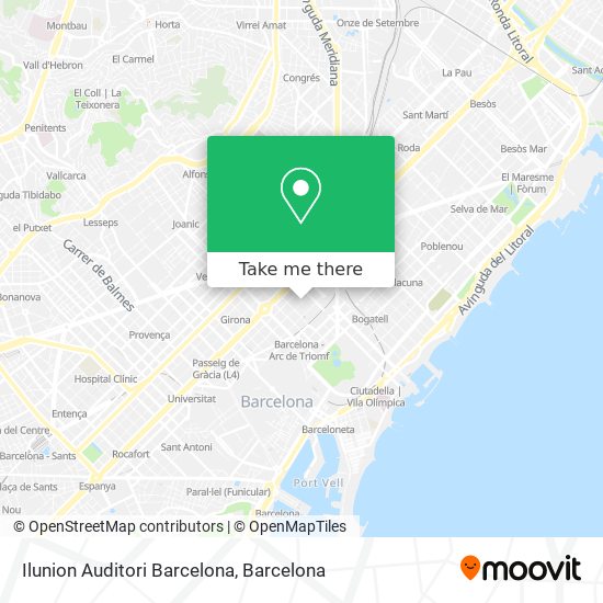 Ilunion Auditori Barcelona map