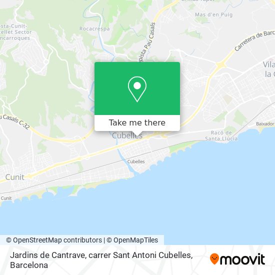 Jardins de Cantrave, carrer Sant Antoni Cubelles map