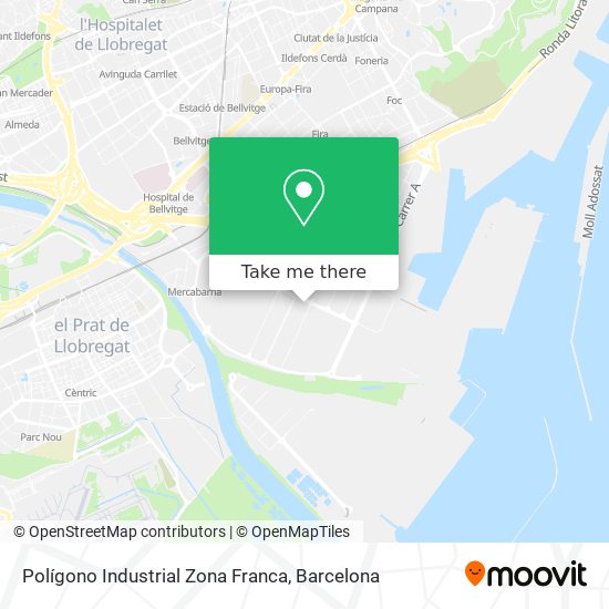 Polígono Industrial Zona Franca map