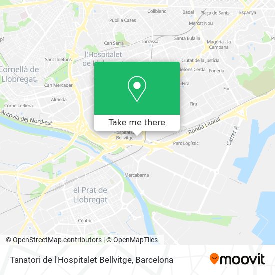 Tanatori de l'Hospitalet Bellvitge map