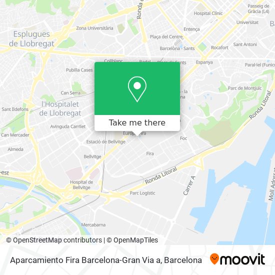 mapa Aparcamiento Fira Barcelona-Gran Via a