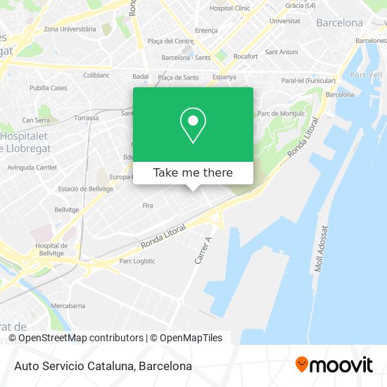 Auto Servicio Cataluna map