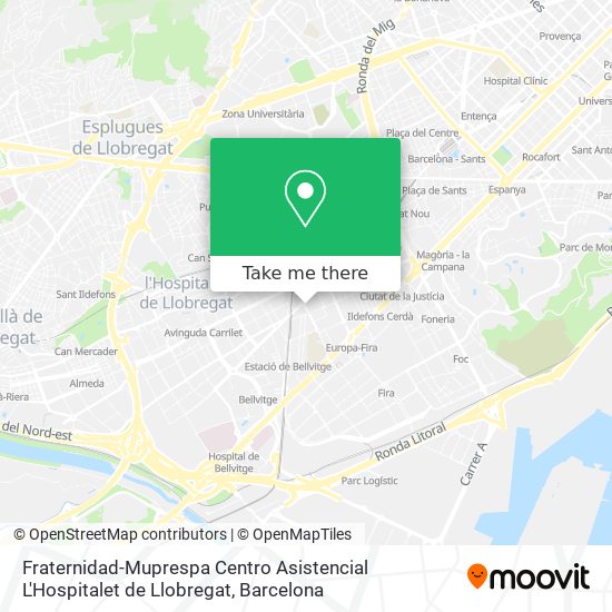 Fraternidad-Muprespa Centro Asistencial L'Hospitalet de Llobregat map