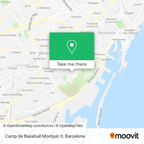 Camp de Baseball Montjuïc II map