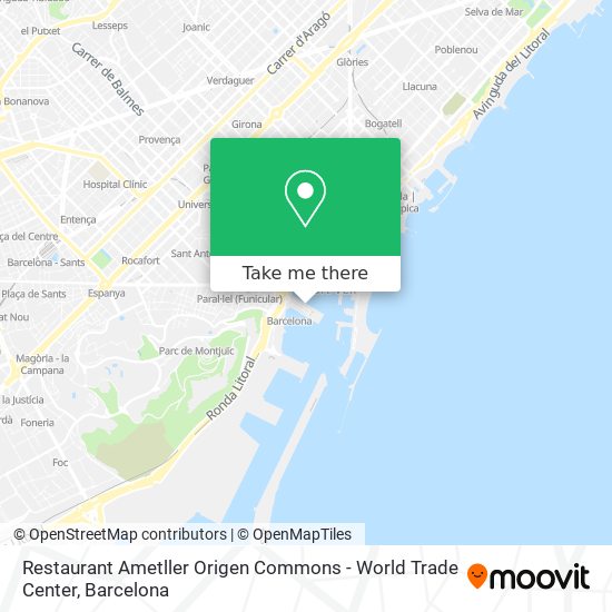 Restaurant Ametller Origen Commons - World Trade Center map