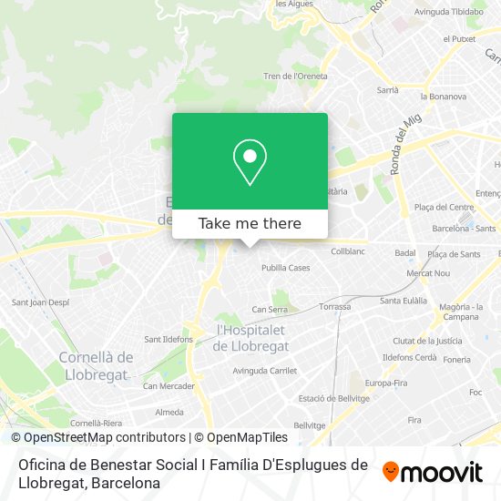 Oficina de Benestar Social I Família D'Esplugues de Llobregat map