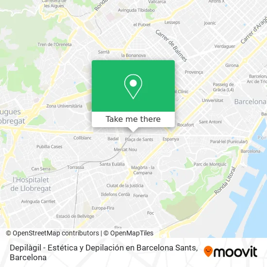 Depilàgil - Estética y Depilación en Barcelona Sants map