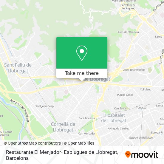 mapa Restaurante El Menjador- Esplugues de Llobregat