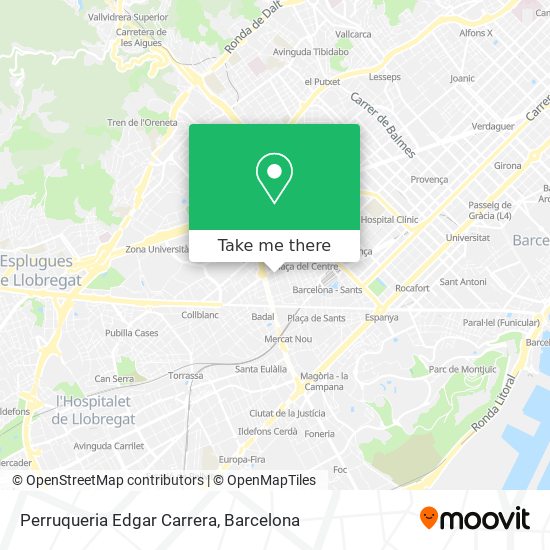 How to get to Perruqueria Edgar Carrera in Barcelona by Bus, Metro or Train?