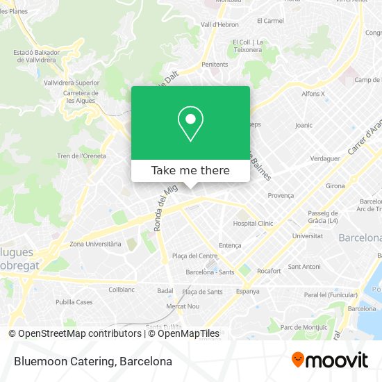 mapa Bluemoon Catering