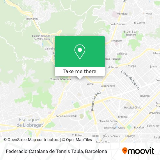 Federacio Catalana de Tennis Taula map