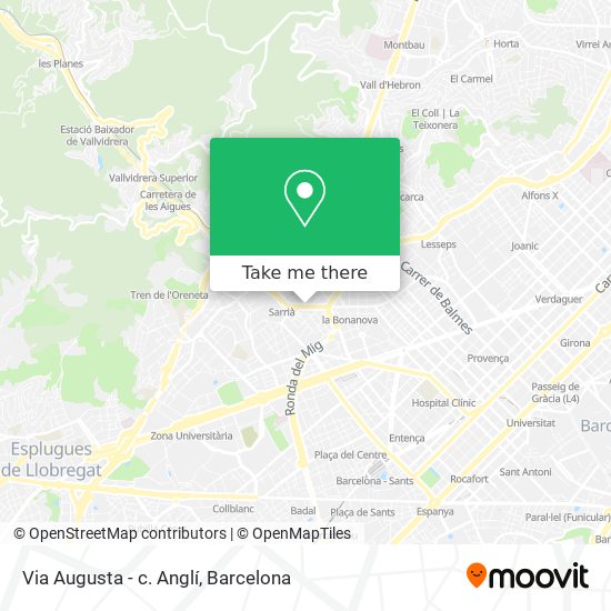 Via Augusta - c. Anglí map
