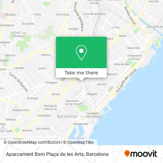 Aparcament Bsm Plaça de les Arts map