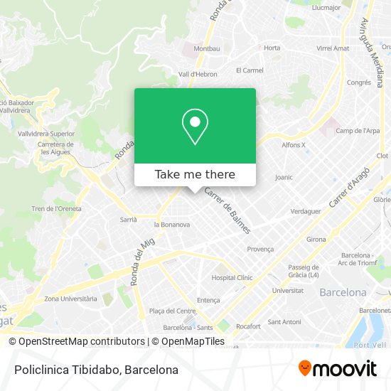 mapa Policlinica Tibidabo