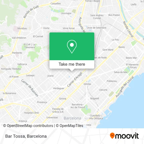 Bar Tossa map