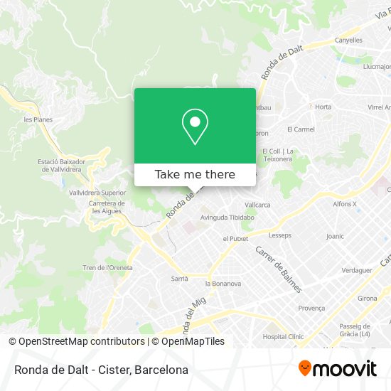 Ronda de Dalt - Cister map