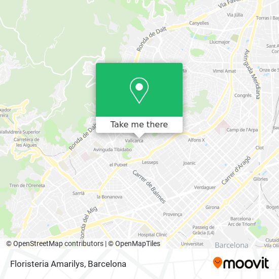 How to get to Floristeria Amarilys in Barcelona by Bus, Metro, Train or  Tramvia?