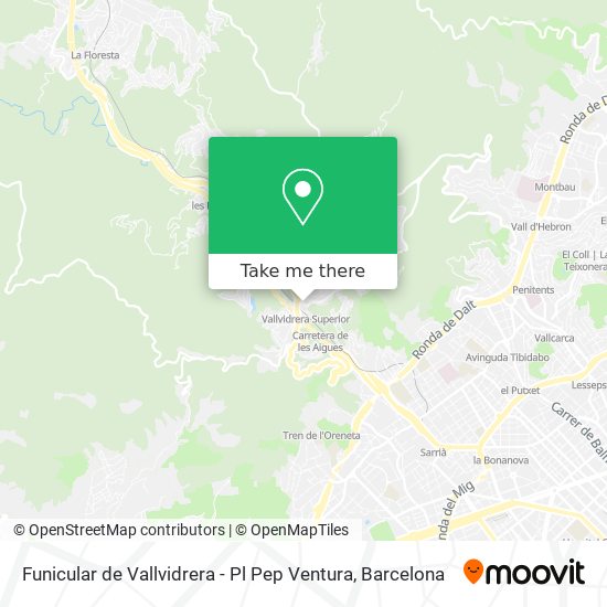 mapa Funicular de Vallvidrera - Pl Pep Ventura