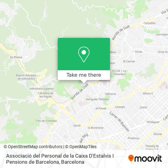 mapa Associació del Personal de la Caixa D'Estalvis I Pensions de Barcelona