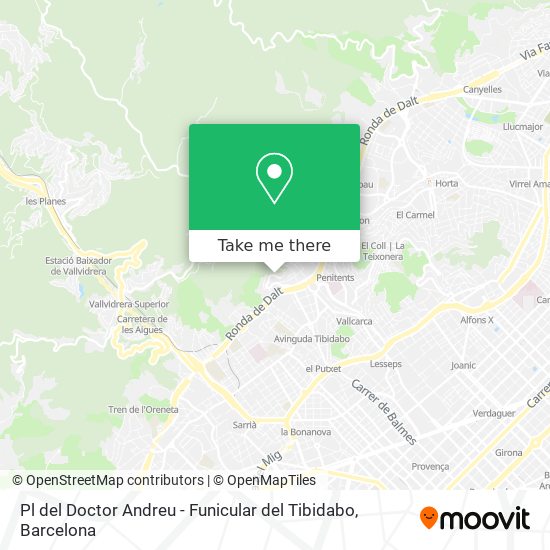 mapa Pl del Doctor Andreu - Funicular del Tibidabo