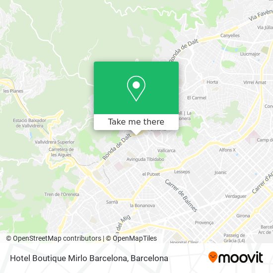 mapa Hotel Boutique Mirlo Barcelona