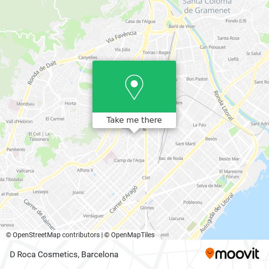 D Roca Cosmetics map