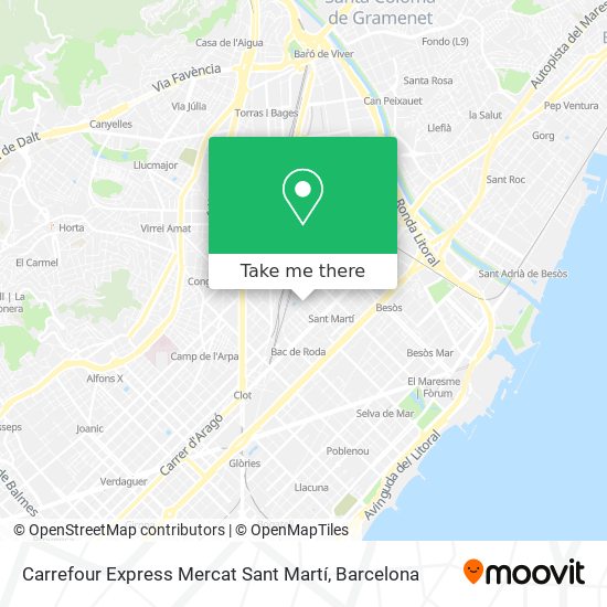 mapa Carrefour Express Mercat Sant Martí
