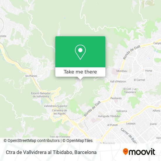 Ctra de Vallvidrera al Tibidabo map